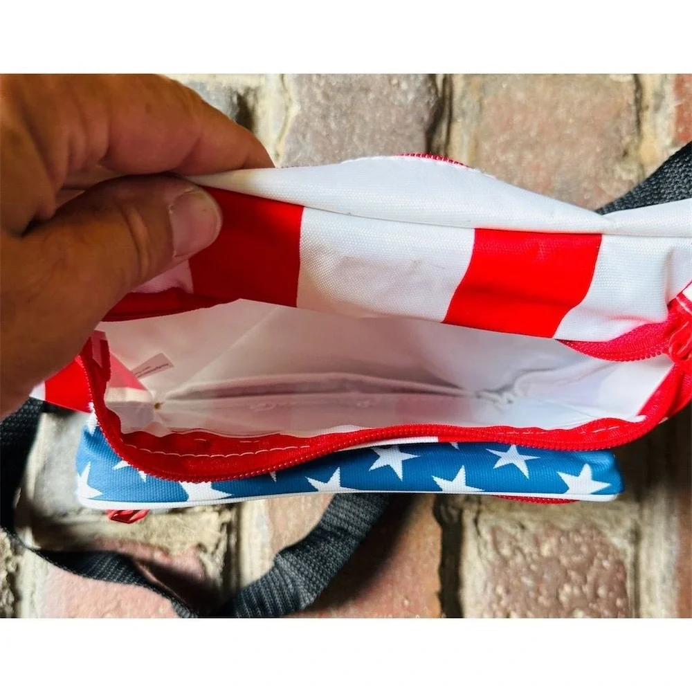 Patriotic American Flag Fanny Pack Multicolor Novelty Design who is your fanny?